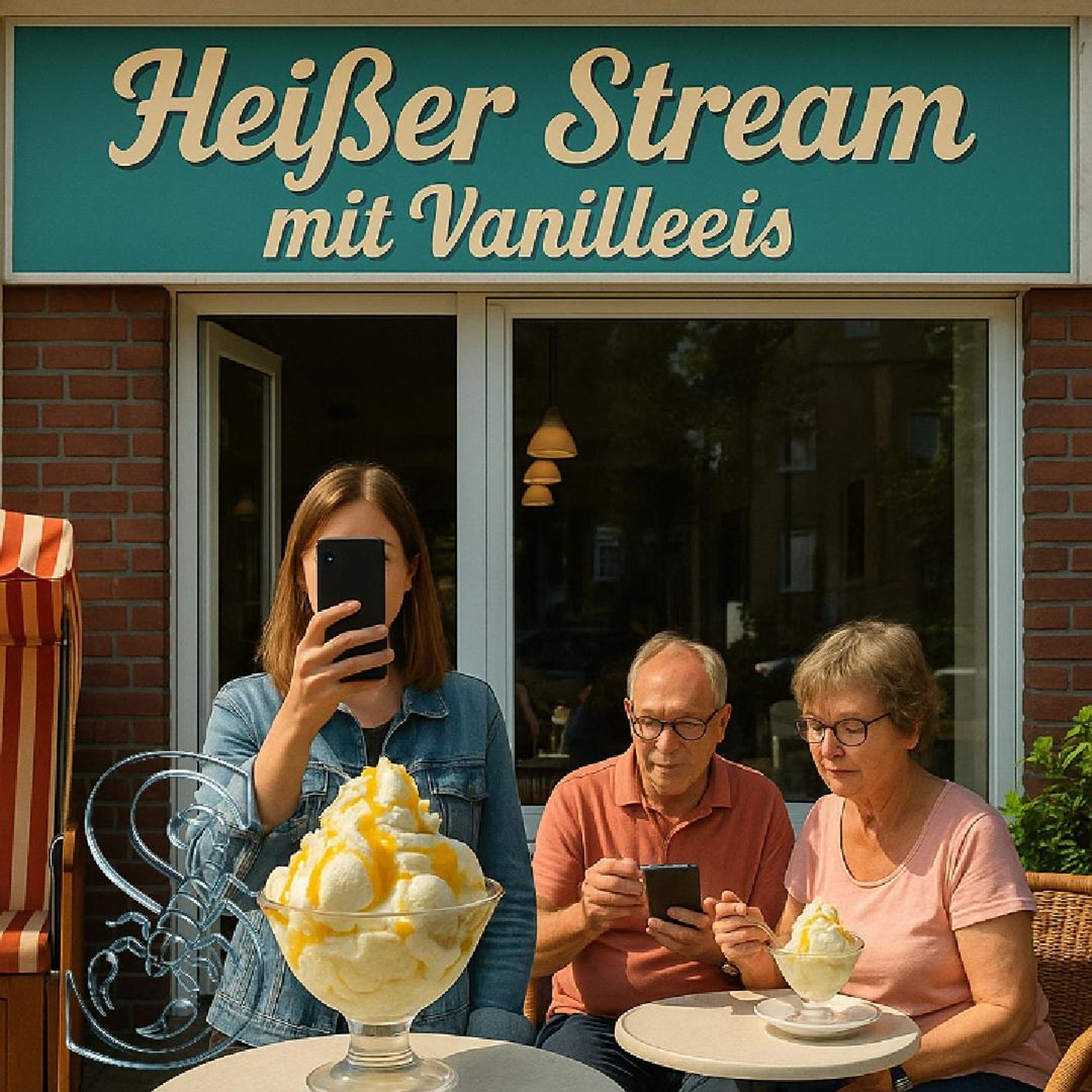 Heißer Stream Mit Vanillieeis